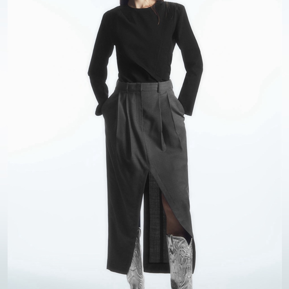 COS Black and Gray Pencil Skirt